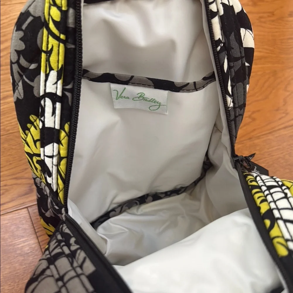Vera Bradley Black and Yellow Lunchbag with Vibrant Floral Design